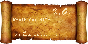Kosik Oszlár névjegykártya